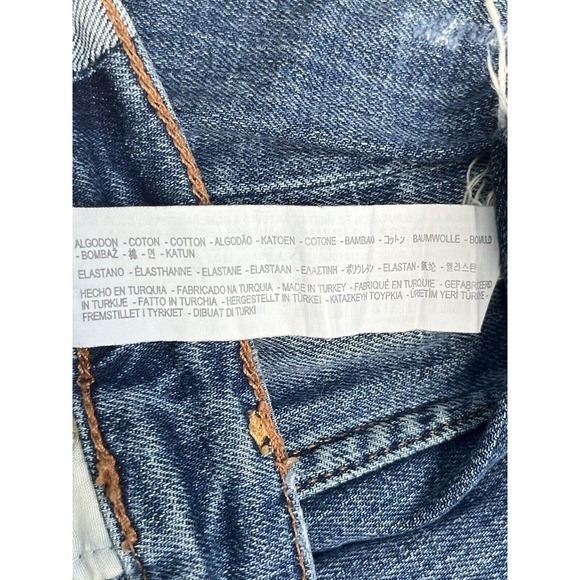 Zara Jeans Womens 4 Distressed Denim Jeans Medium Rise Relaxed Fit Straight Leg - Picture 12 of 16